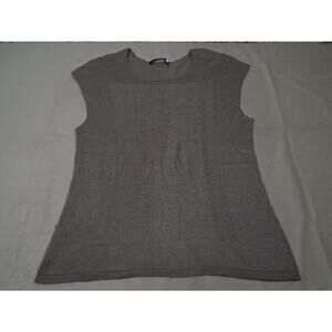 Womens Biancalancia Tan Knit Sweater Vest Sleeveless Silk Size 46 Made In Italy
